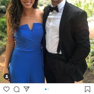 Francesca’s blue jumpsuit